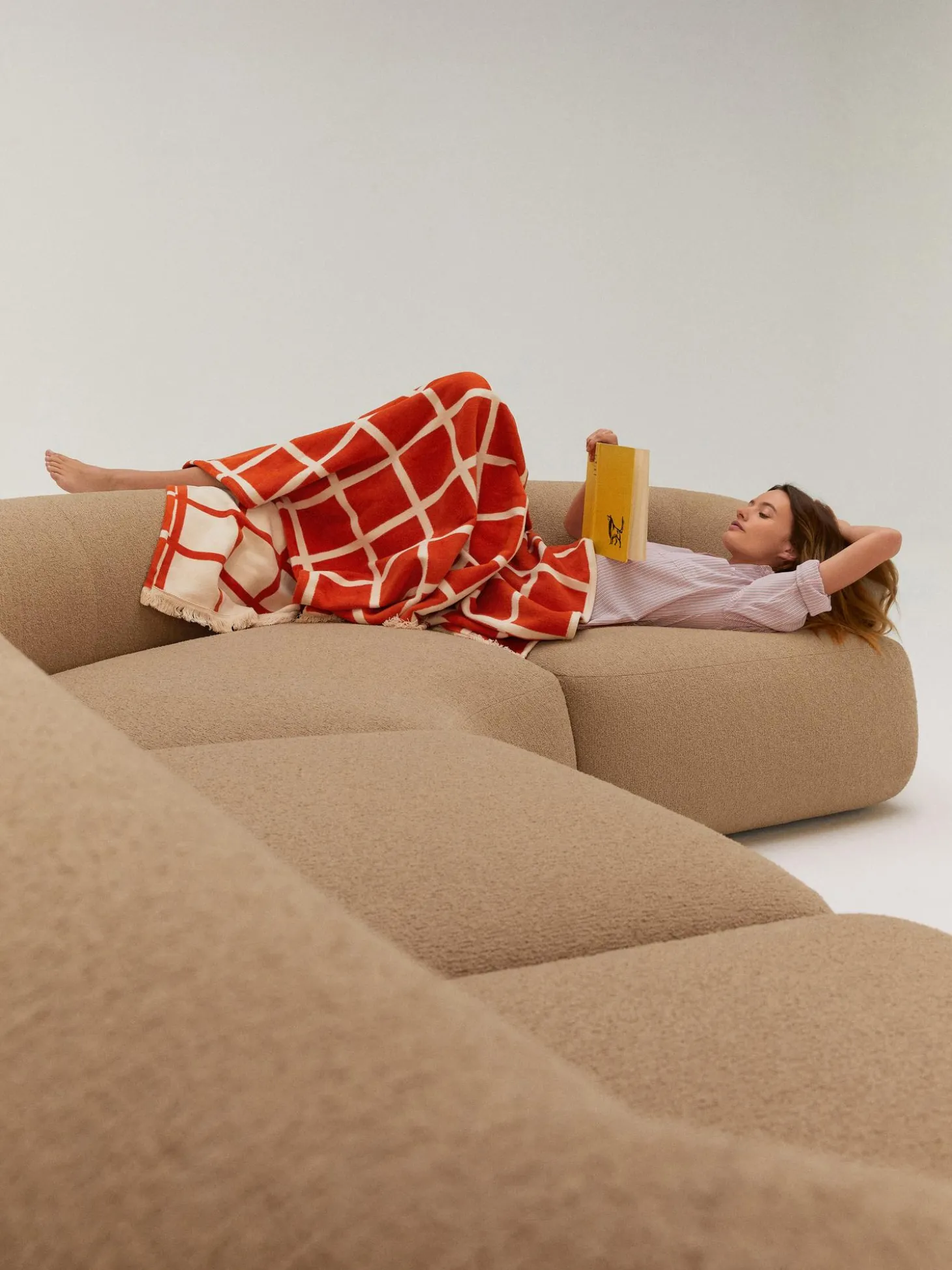 Sofa Rinconera Modular En Tejido Boucle Sofia (4 Plazas)