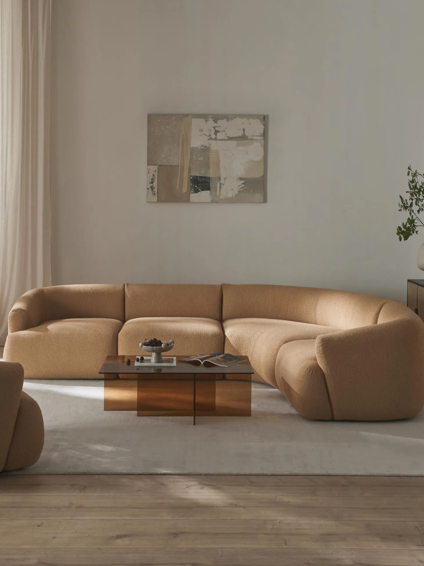 Sofa Rinconera Modular En Tejido Boucle Sofia (4 Plazas)