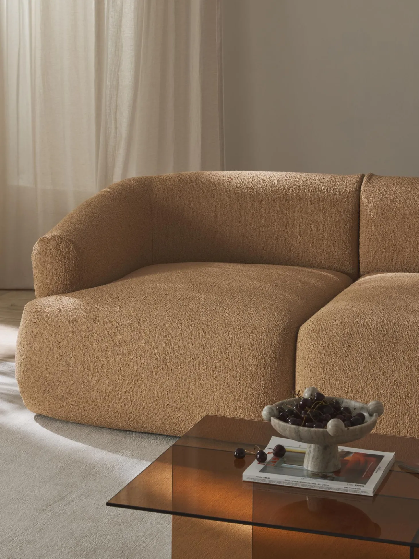 Sofa Rinconera Modular En Tejido Boucle Sofia (4 Plazas)