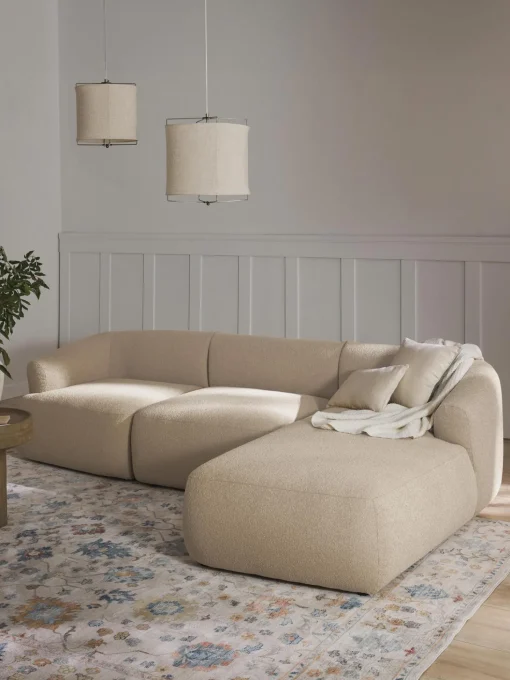 Sofa Rinconera Modular En Tejido Boucle Sofia (3 Plazas)