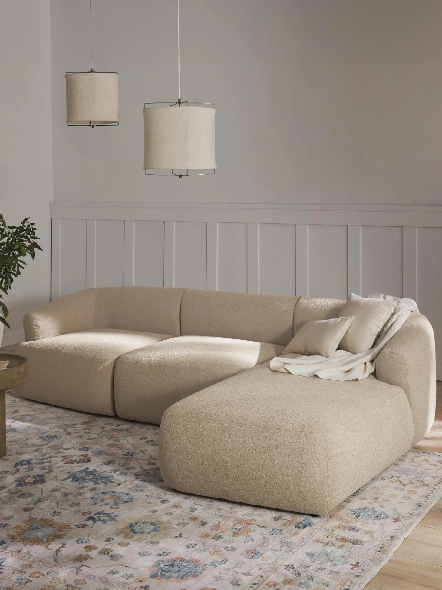 Sofa Rinconera Modular En Tejido Boucle Sofia (3 Plazas)