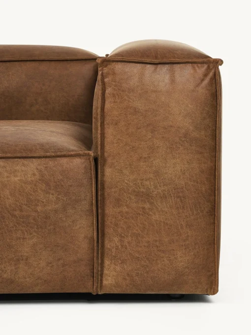 Sofa Rinconera Modular Grande De Cuero Reciclado Lennon