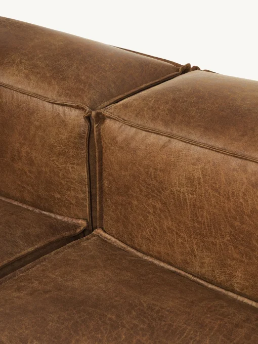 Sofa Rinconera Modular Grande De Cuero Reciclado Lennon