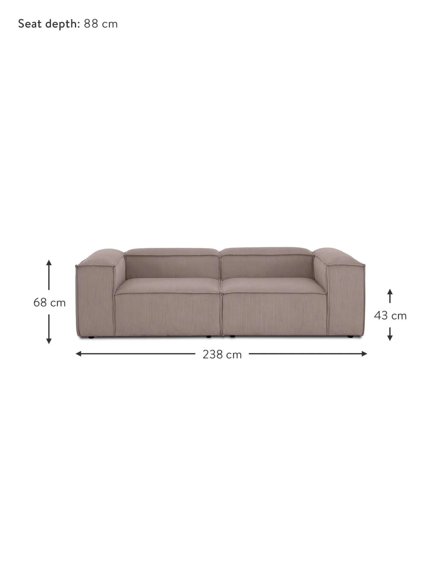 Sofa Rinconero Modular De Pana Lennon (3 Plazas)