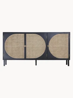 Aparador Artesanal De Madera Sukai Y Tejido Vienes Lizzie