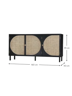 Aparador Artesanal De Madera Sukai Y Tejido Vienes Lizzie