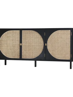 Aparador Artesanal De Madera Sukai Y Tejido Vienes Lizzie