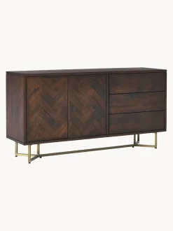 Aparador De Madera Maciza Diseno Espiga Con Cajones Y Puertas Luca