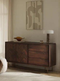 Aparador De Madera Maciza Diseno Espiga Con Cajones Y Puertas Luca