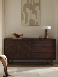 Aparador De Madera Maciza Diseno Espiga Con Cajones Y Puertas Luca