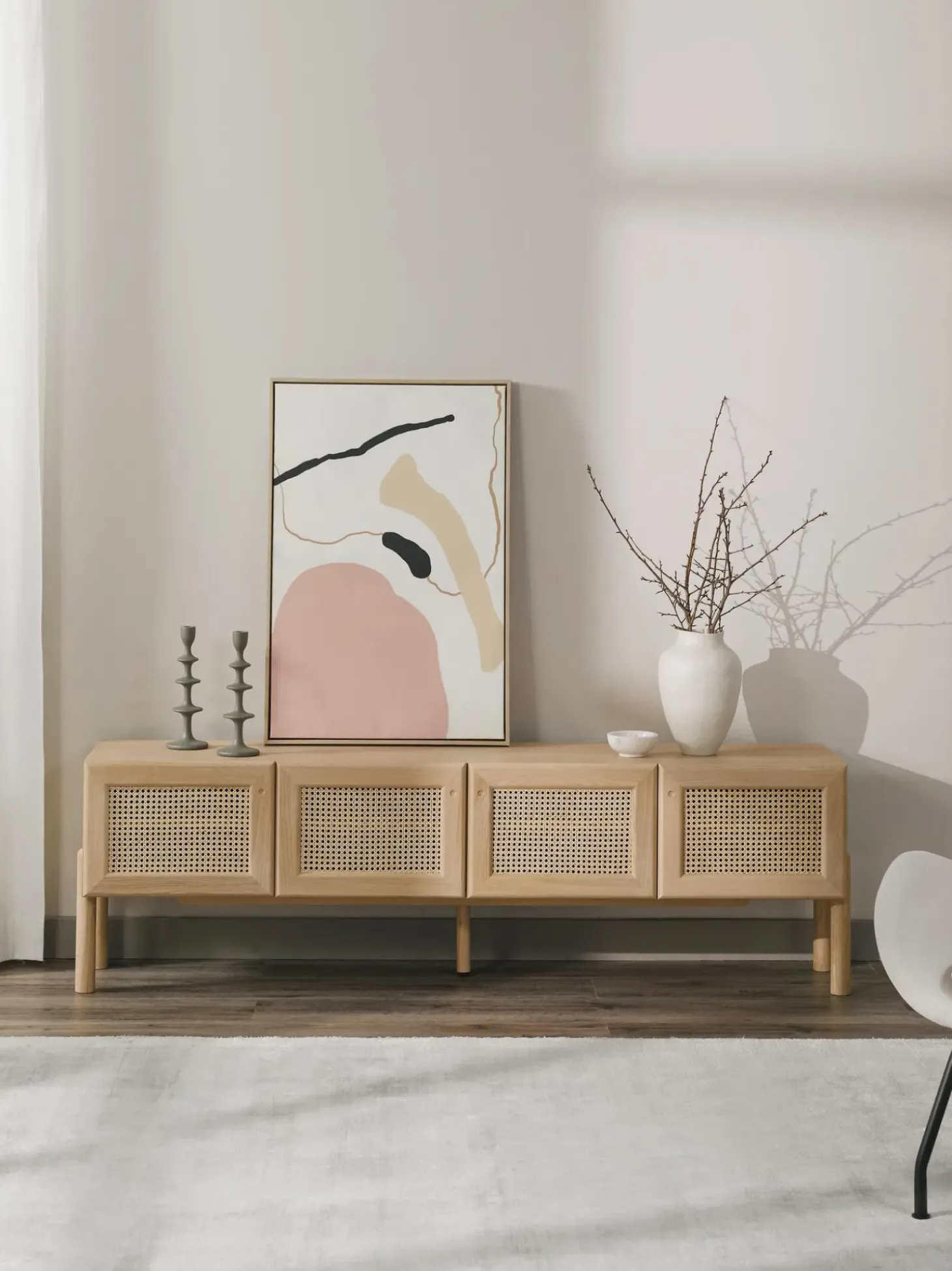 Aparador De Roble Con Tejido Vienes Jolie