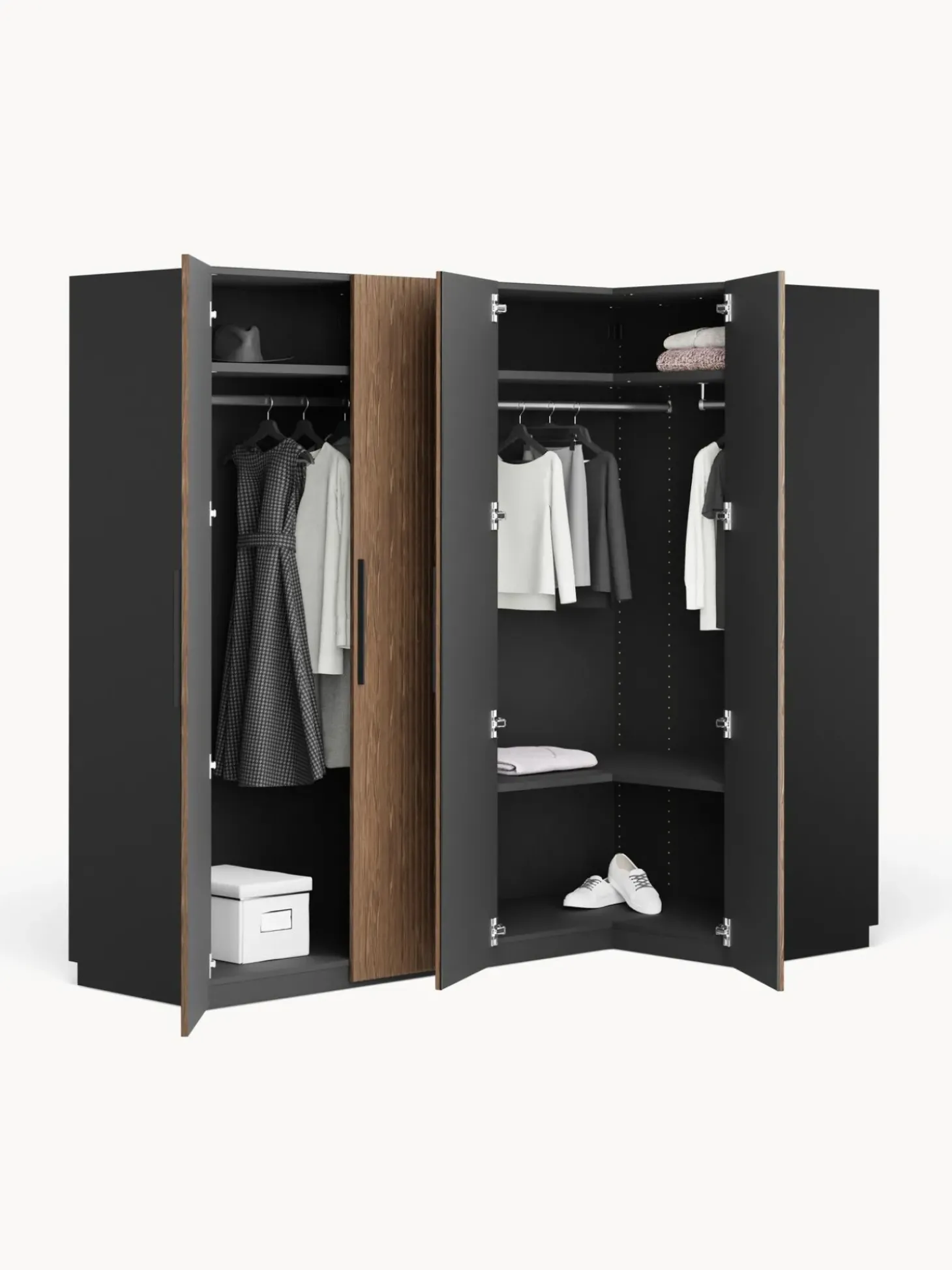 Armario Esquinero Modular Simone, 4 Puertas (215 Cm), Diferentes Variantes