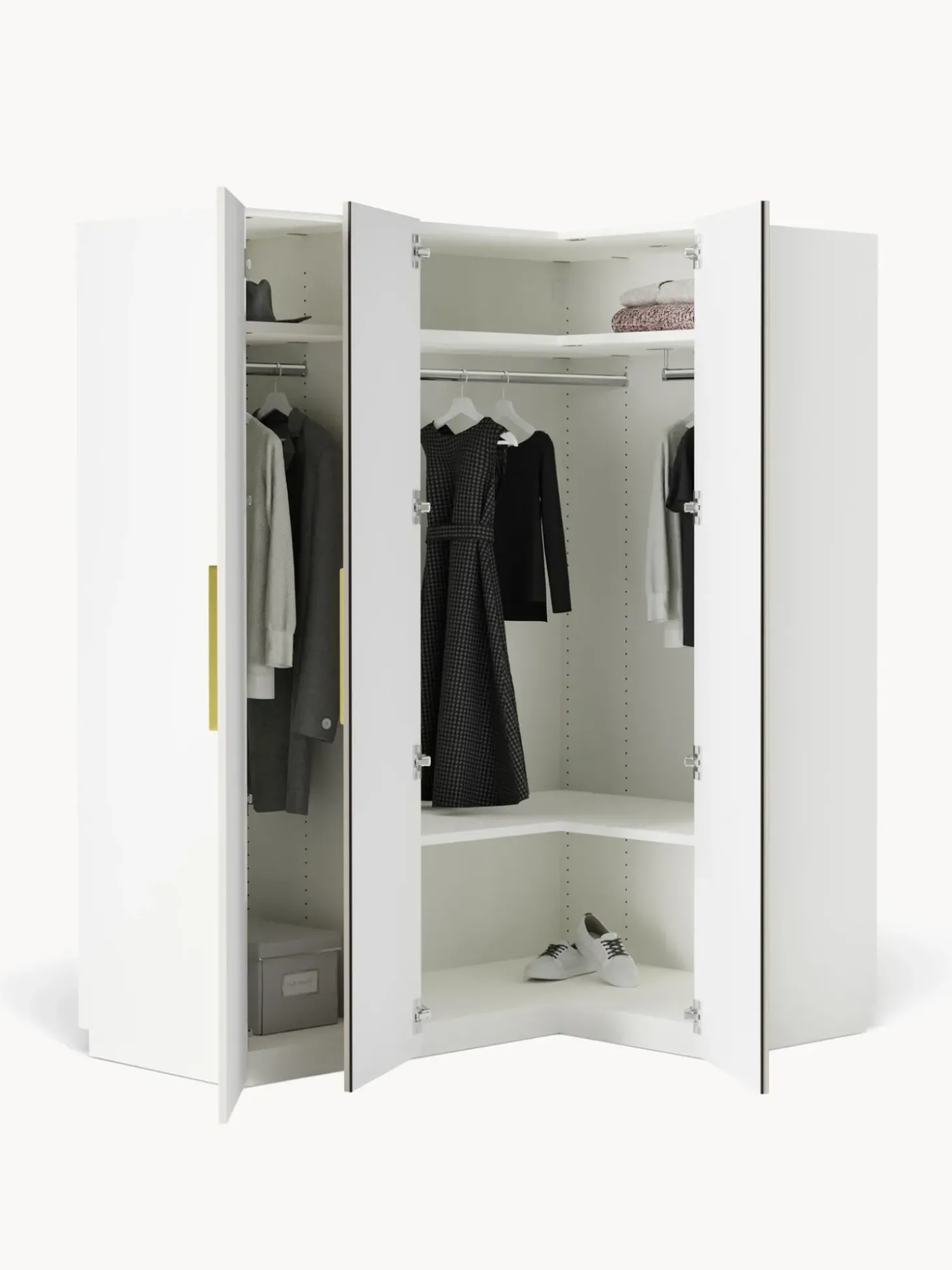 Armario Esquinero Modular Simone, 3 Puertas (165 Cm), Diferentes Variantes