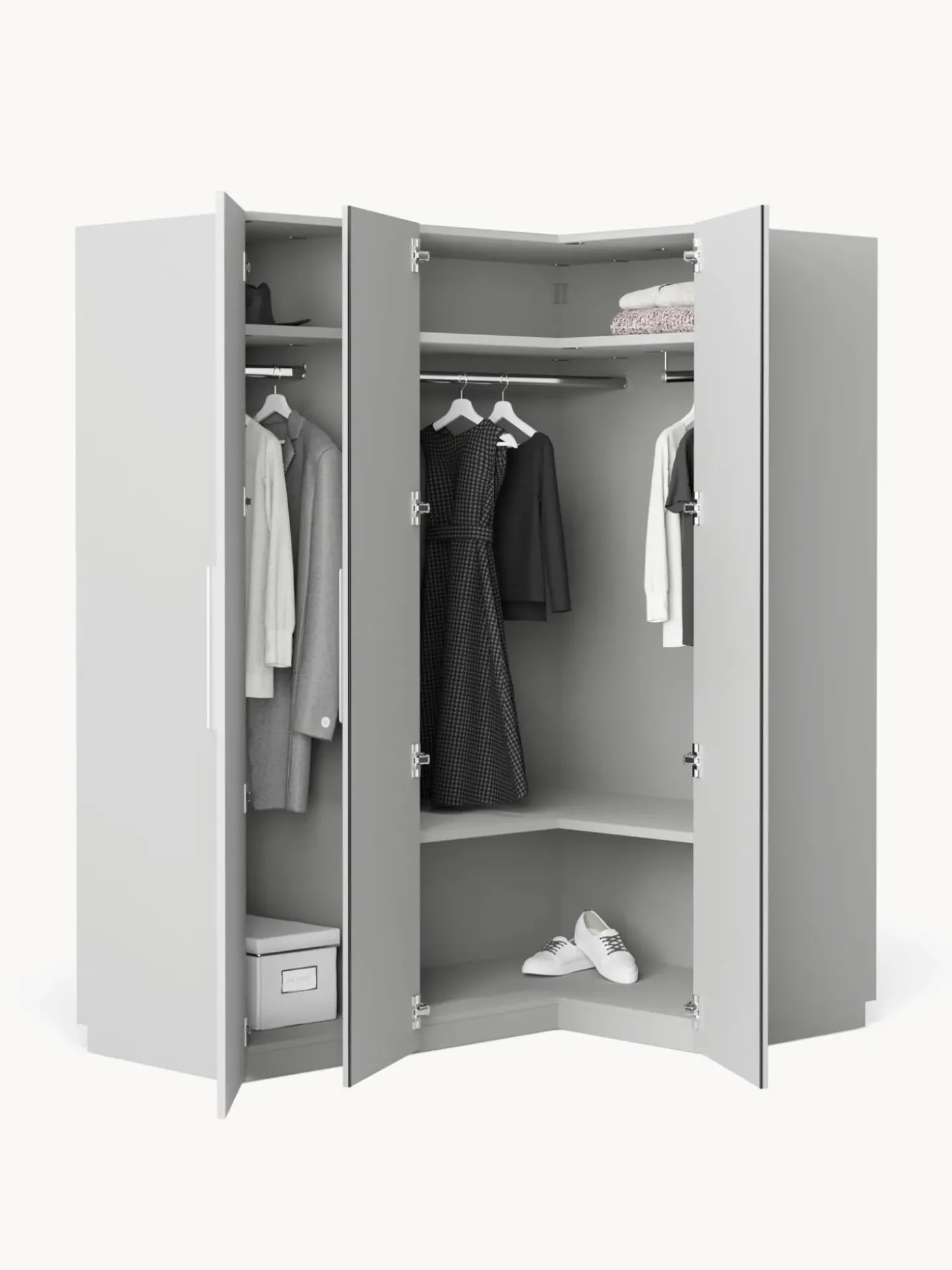 Armario Esquinero Modular Simone, 3 Puertas (165 Cm), Diferentes Variantes