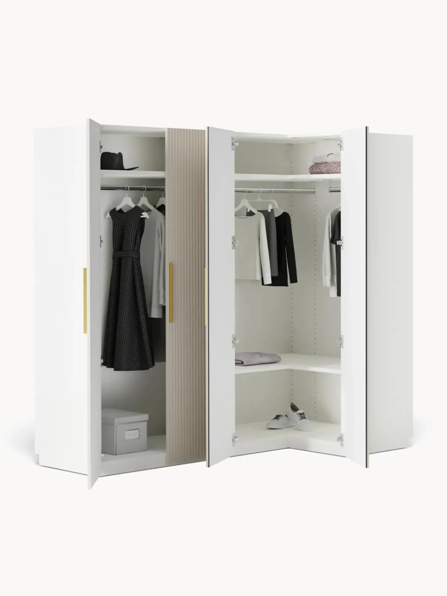 Armario Esquinero Modular Simone, 4 Puertas (215 Cm), Diferentes Variantes