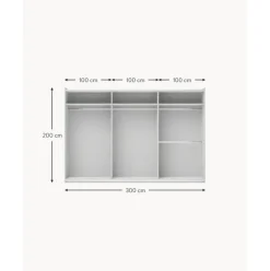 Armario Modular Charlotte, 3 Puertas Correderas (300 Cm), Diferentes Variantes