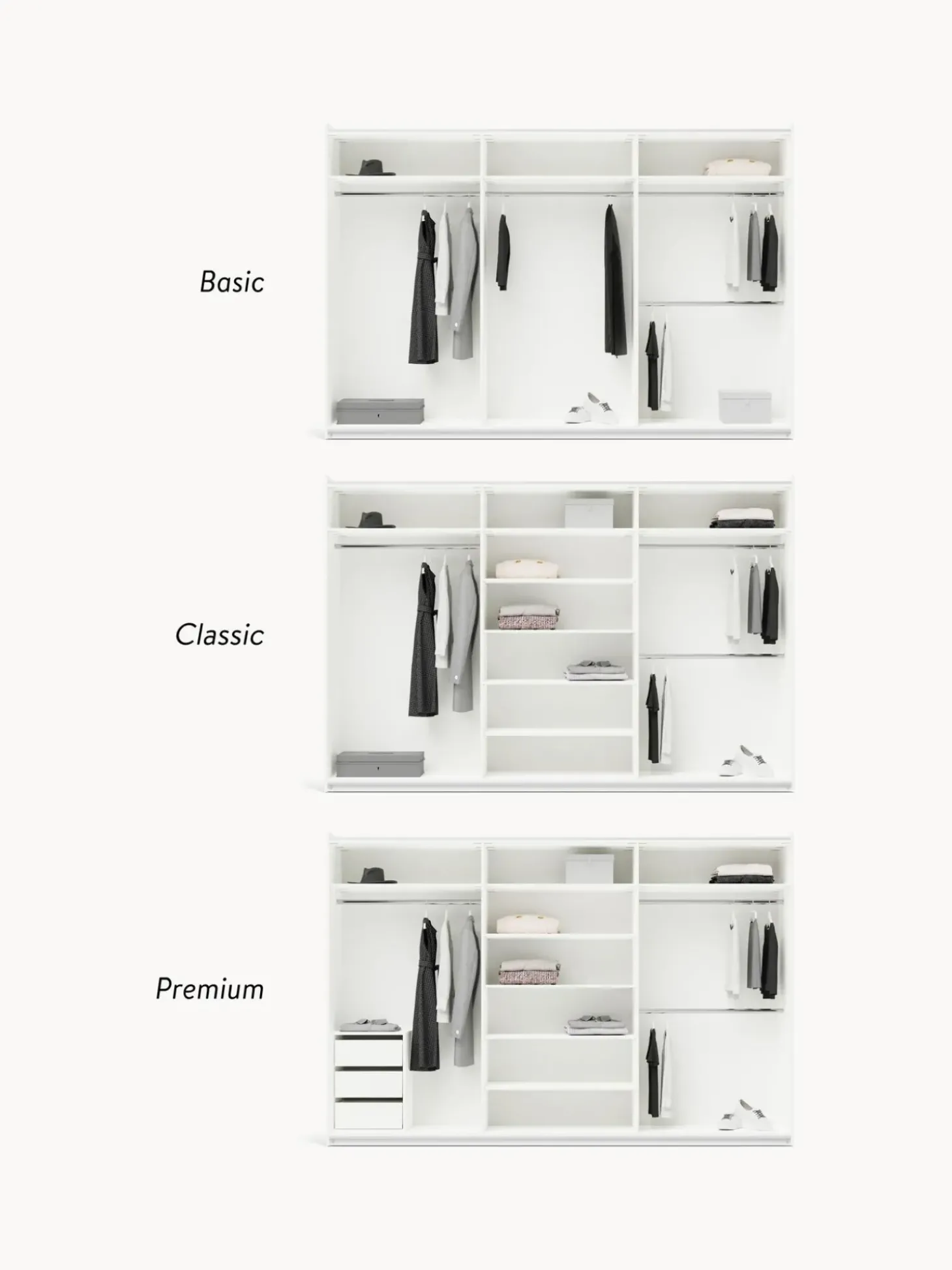 Armario Modular Charlotte, 3 Puertas Correderas (300 Cm), Diferentes Variantes