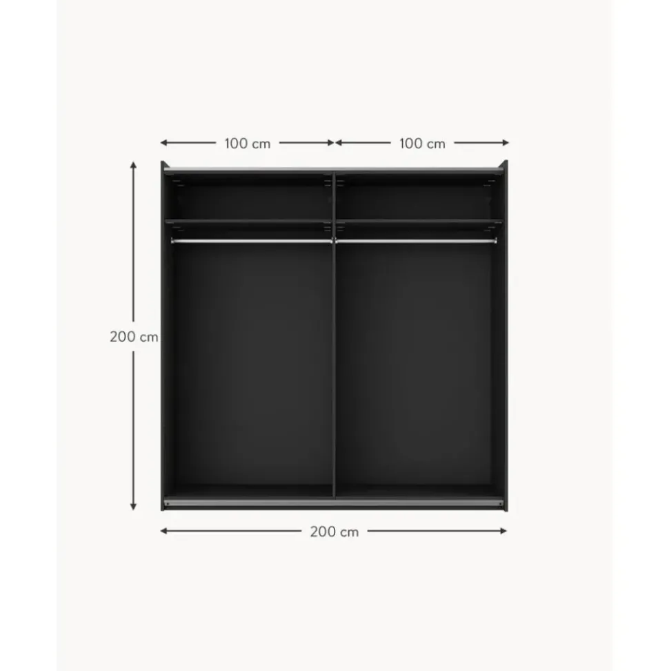 Armario Modular Leon, 2 Puertas Correderas (200 Cm), Diferentes Variantes