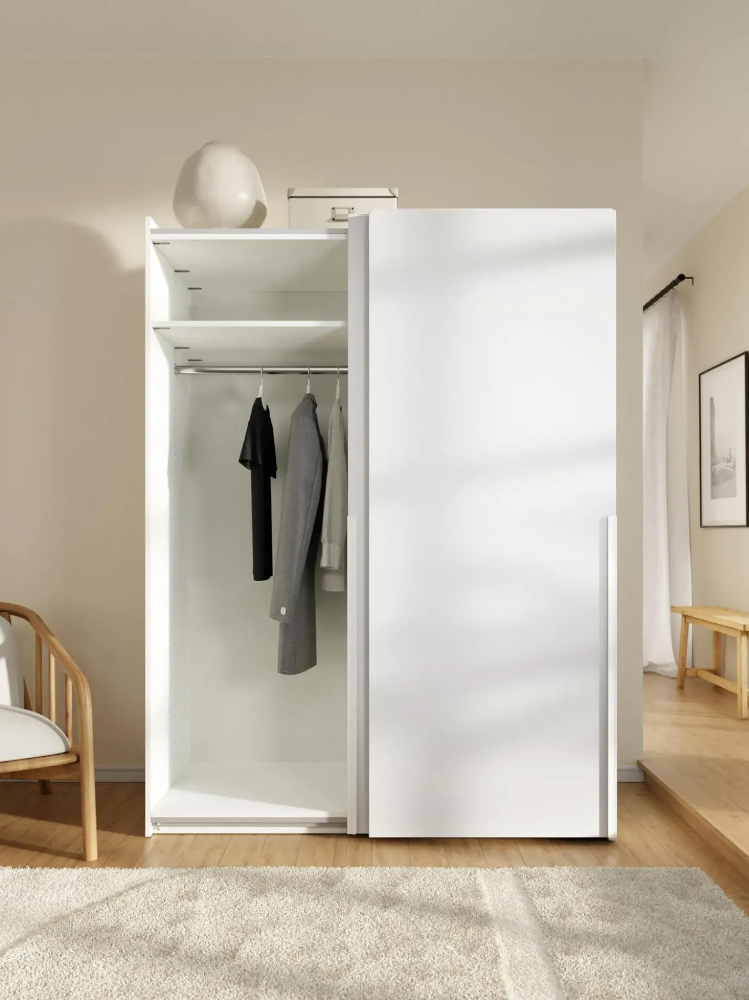 Armario Modular Leon, 2 Puertas Correderas (150 Cm), Diferentes Variantes