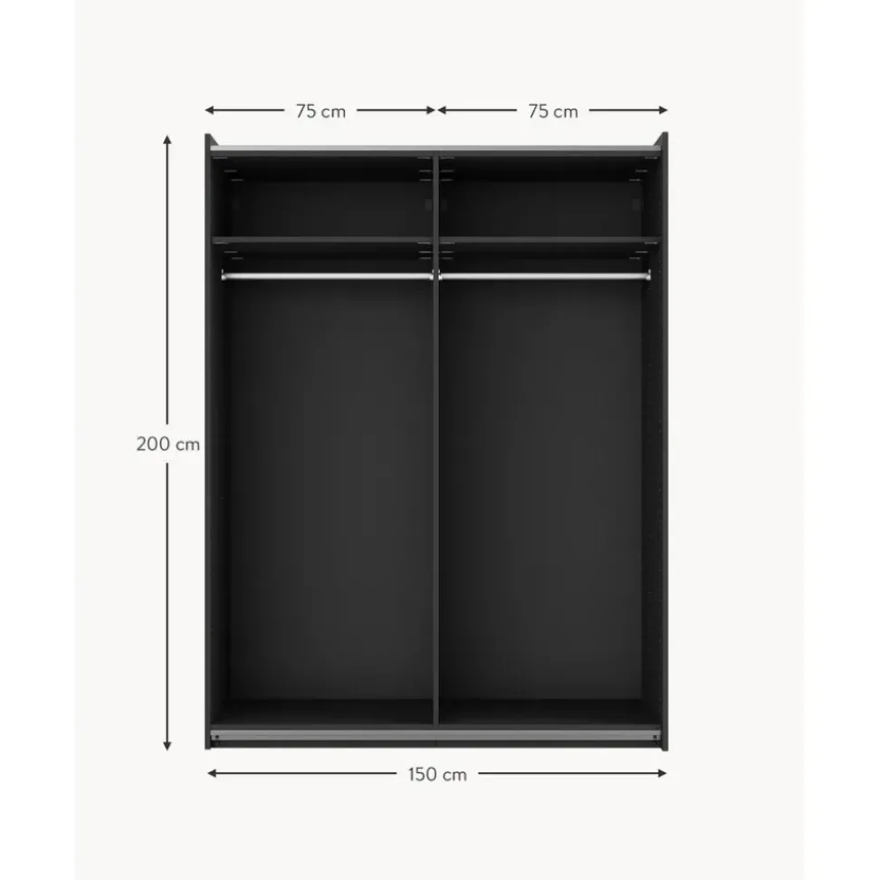 Armario Modular Leon, 2 Puertas Correderas (150 Cm), Diferentes Variantes