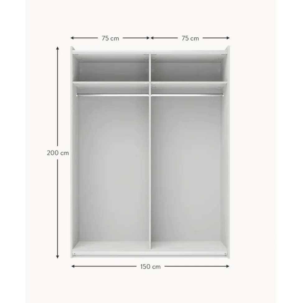 Armario Modular Leon, 2 Puertas Correderas (150 Cm), Diferentes Variantes