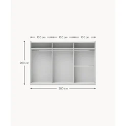 Armario Modular Leon, 3 Puertas Correderas (300 Cm), Diferentes Variantes