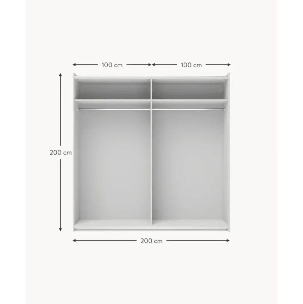 Armario Modular Leon, 2 Puertas Correderas (200 Cm), Diferentes Variantes