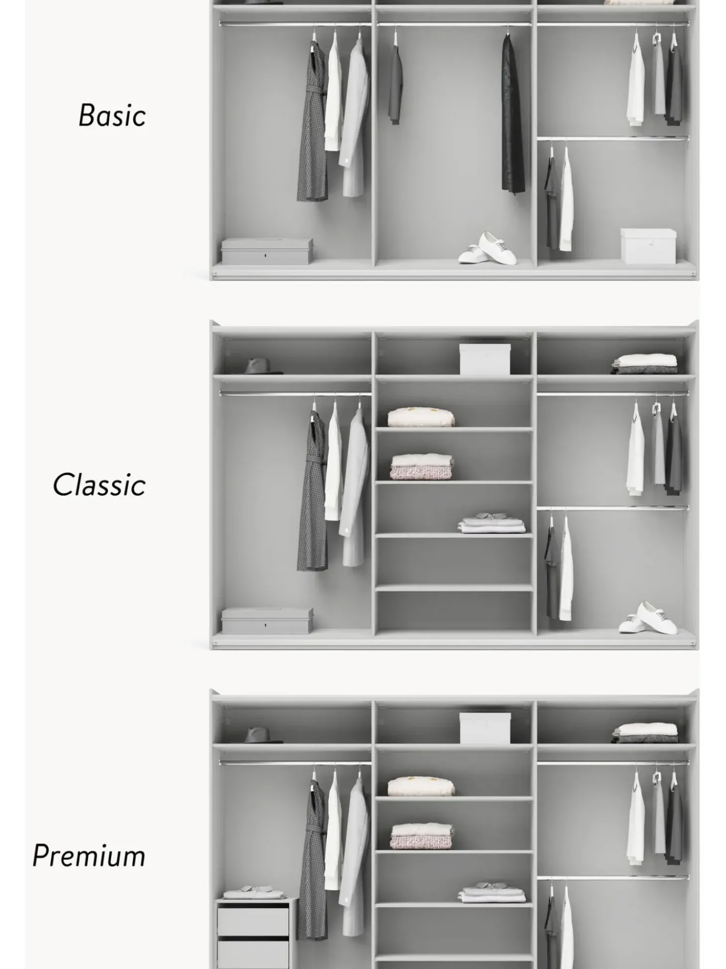 Armario Modular Simone, 3 Puertas Correderas (300 Cm), Diferentes Variantes