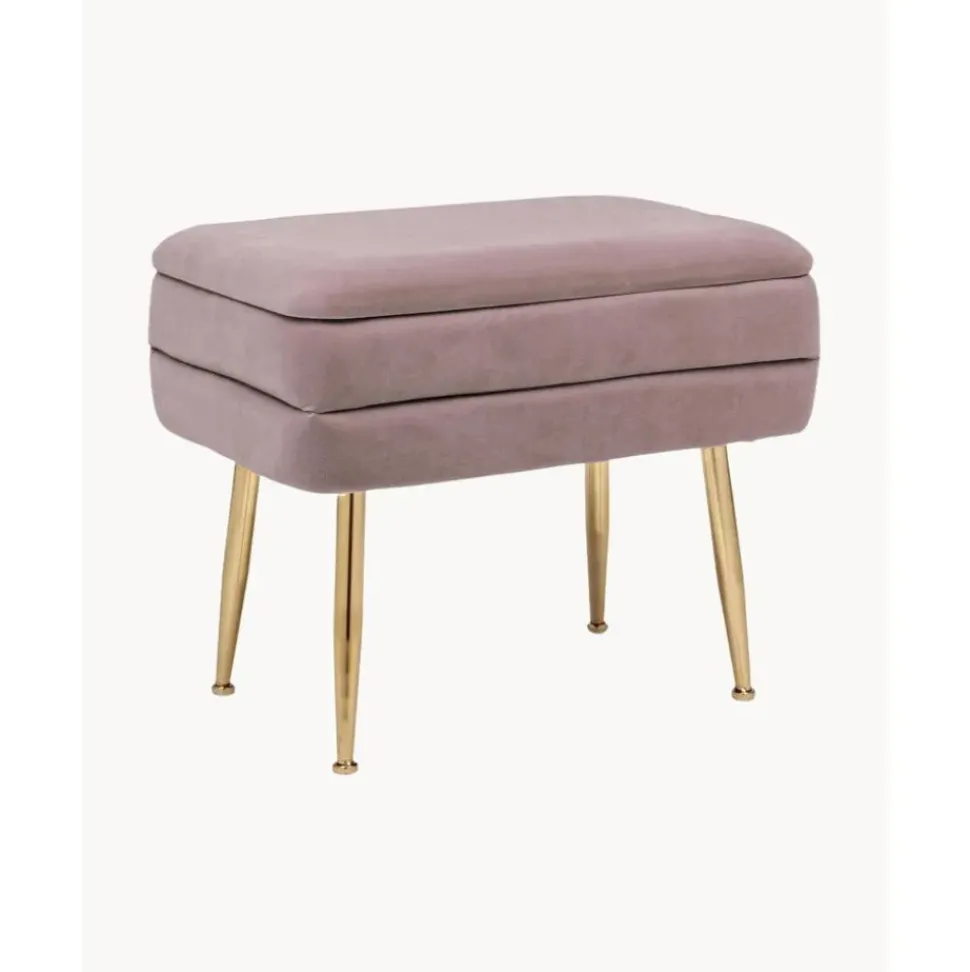 Banco De Terciopelo Pavlina, Con Espacio De Almacenamiento