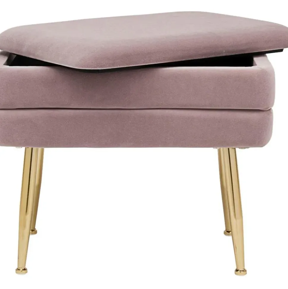 Banco De Terciopelo Pavlina, Con Espacio De Almacenamiento