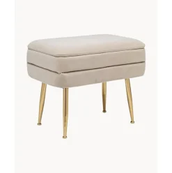 Banco De Terciopelo Pavlina, Con Espacio De Almacenamiento