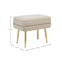 Banco De Terciopelo Pavlina, Con Espacio De Almacenamiento