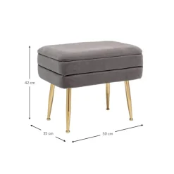 Banco De Terciopelo Pavlina, Con Espacio De Almacenamiento