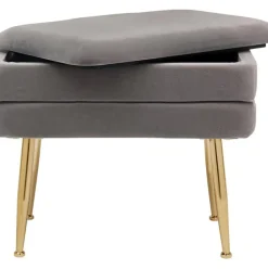 Banco De Terciopelo Pavlina, Con Espacio De Almacenamiento