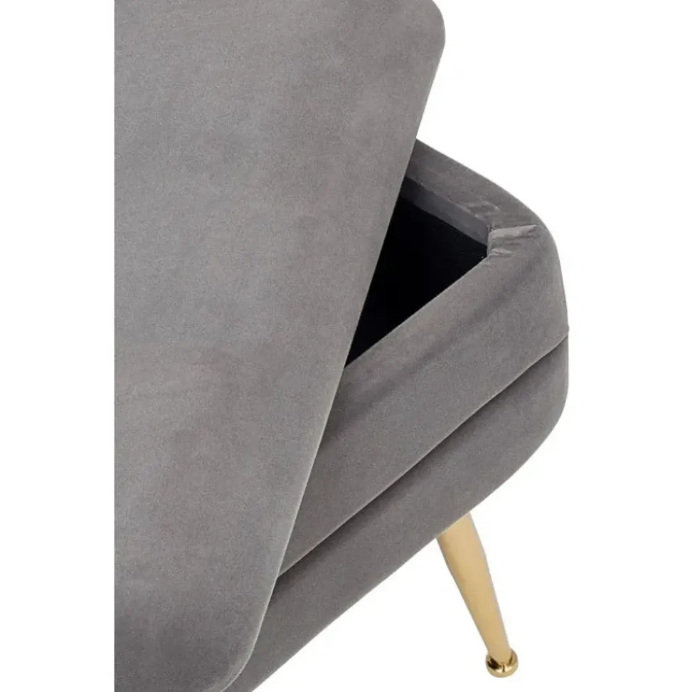 Banco De Terciopelo Pavlina, Con Espacio De Almacenamiento