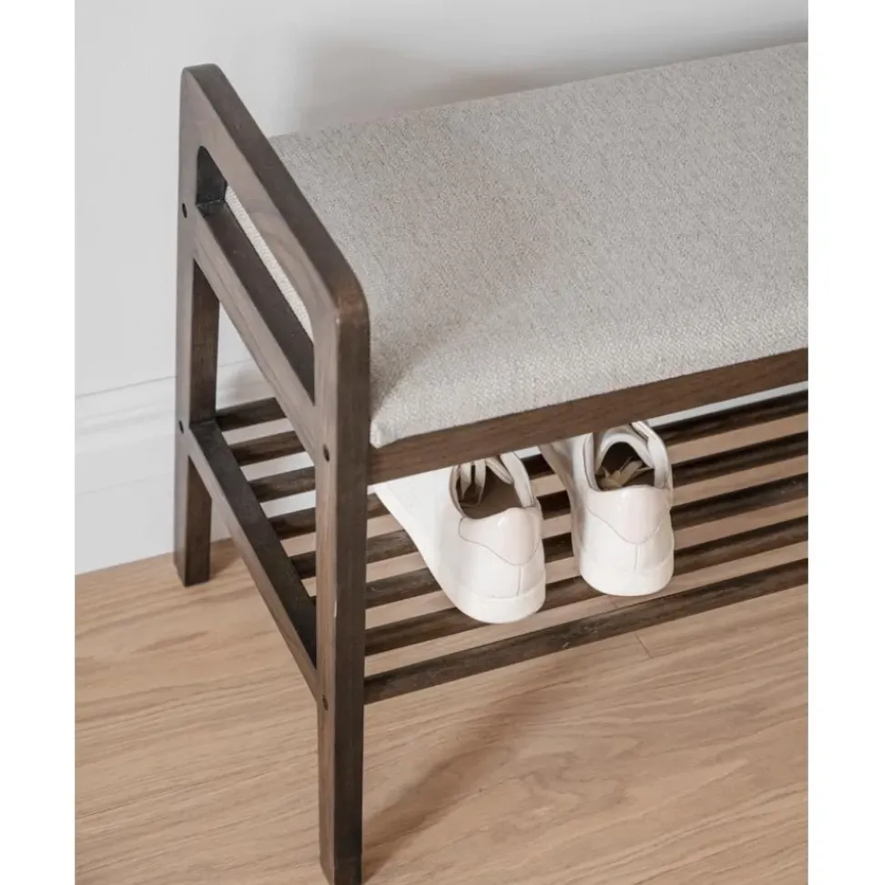 Banco Tapizado Con Estante Inverness