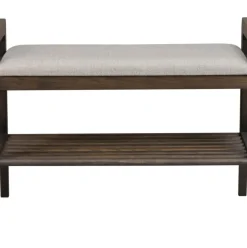 Banco Tapizado Con Estante Inverness