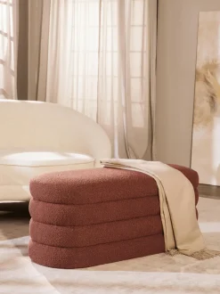 Banco Tapizado En Tejido Boucle Alto