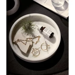 Bandeja Redonda Decorativa De Marmol Venice