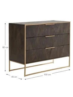 Cajonera De Madera Maciza De Mango Harry