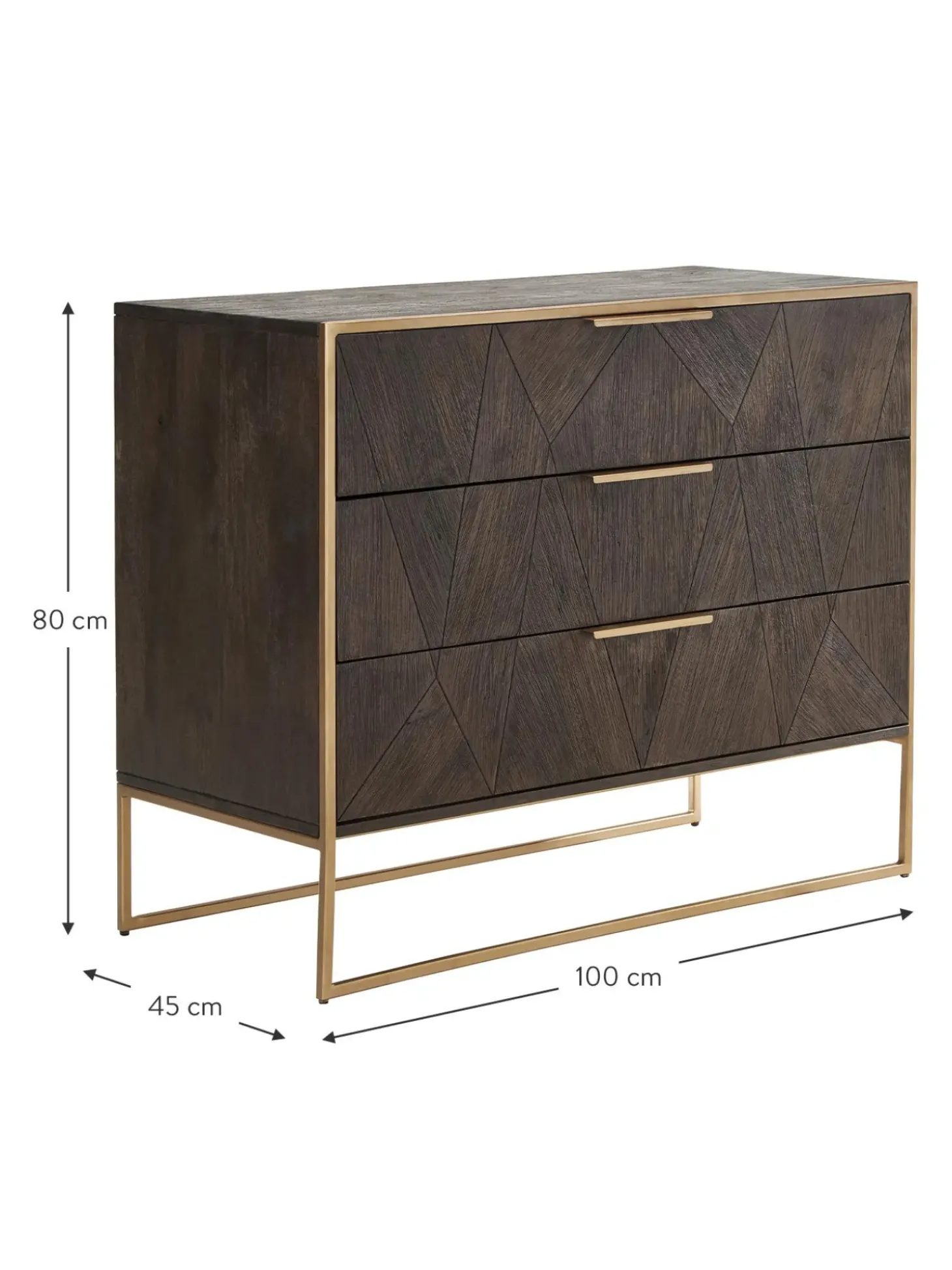 Cajonera De Madera Maciza De Mango Harry