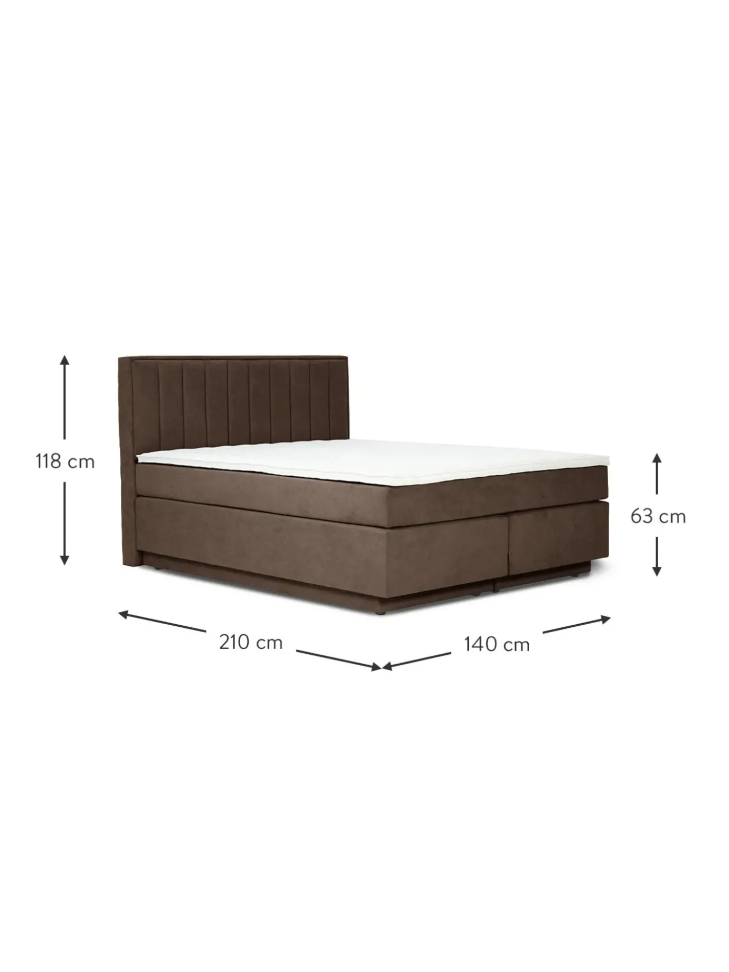 Cama Continental Livia, Con Espacio De Almacenamiento