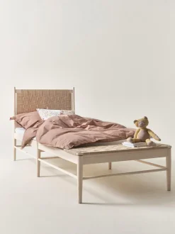 Cama De Madera Con Cabecero De Yute Kopenhamn