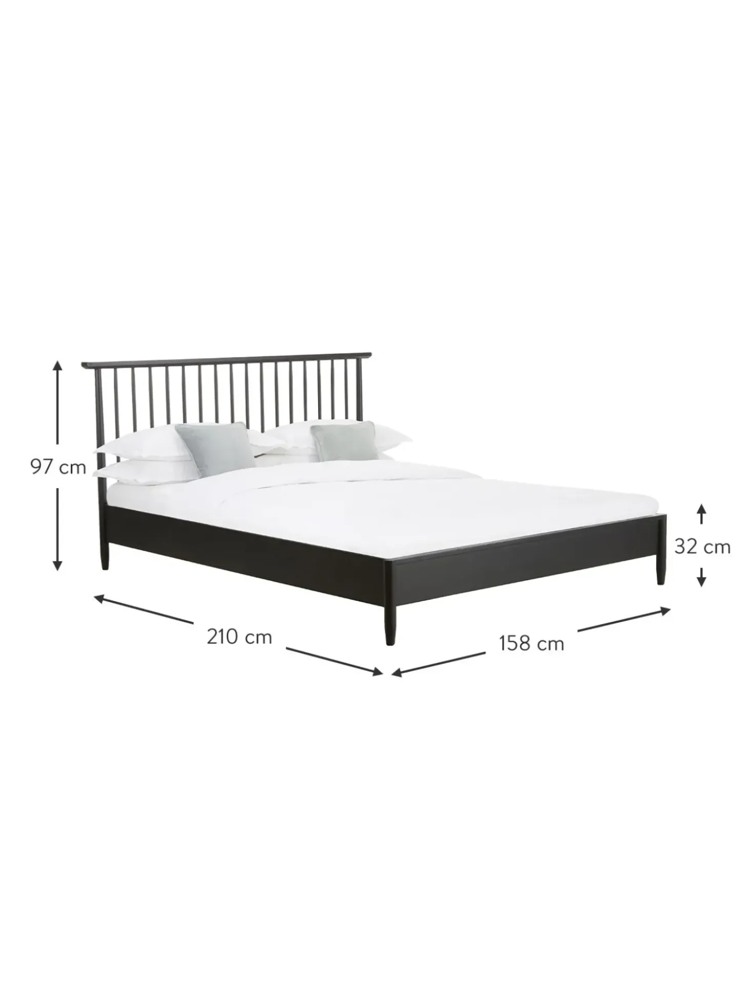 Cama De Madera De Pino Maciza Windsor, Con Cabecero