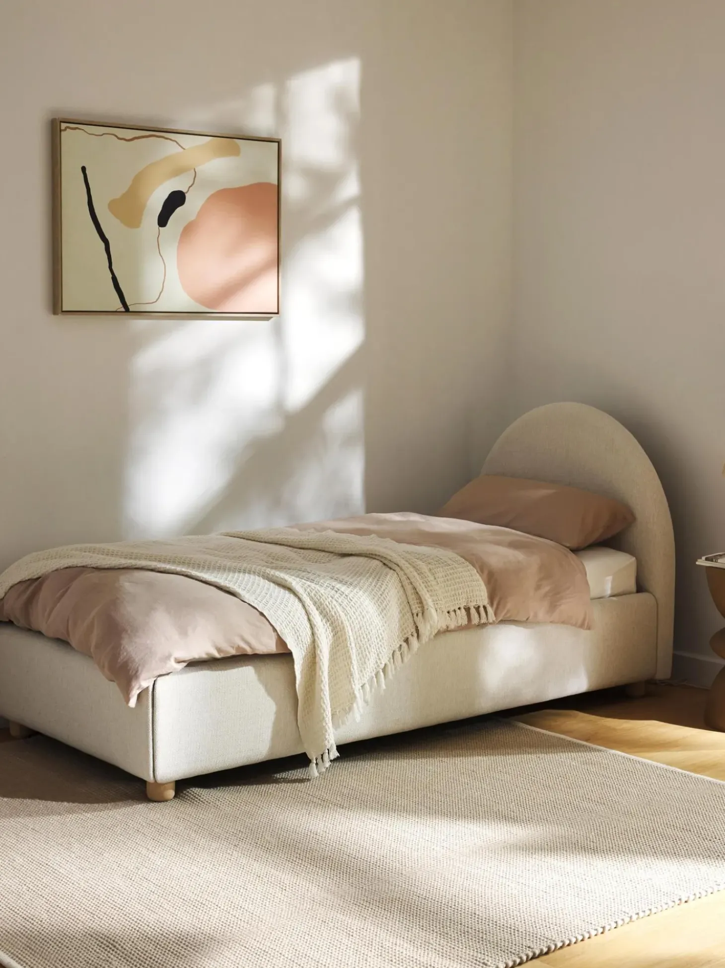 Cama Individual Ebba, Con Espacio De Almacenamiento