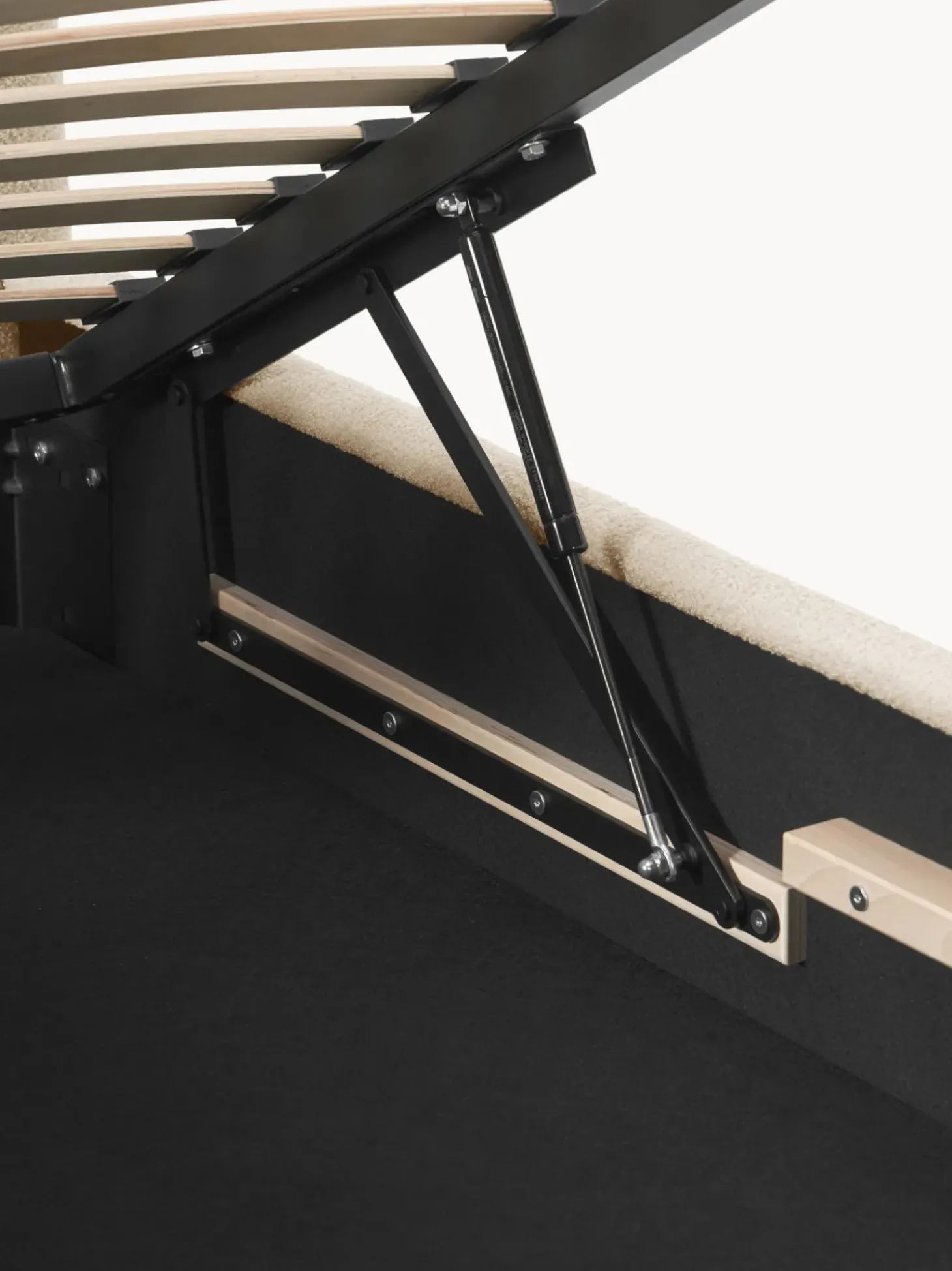 Cama Individual En Tejido Boucle Ebba, Con Espacio De Almacenamiento