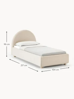 Cama Individual En Tejido Boucle Ebba, Con Espacio De Almacenamiento