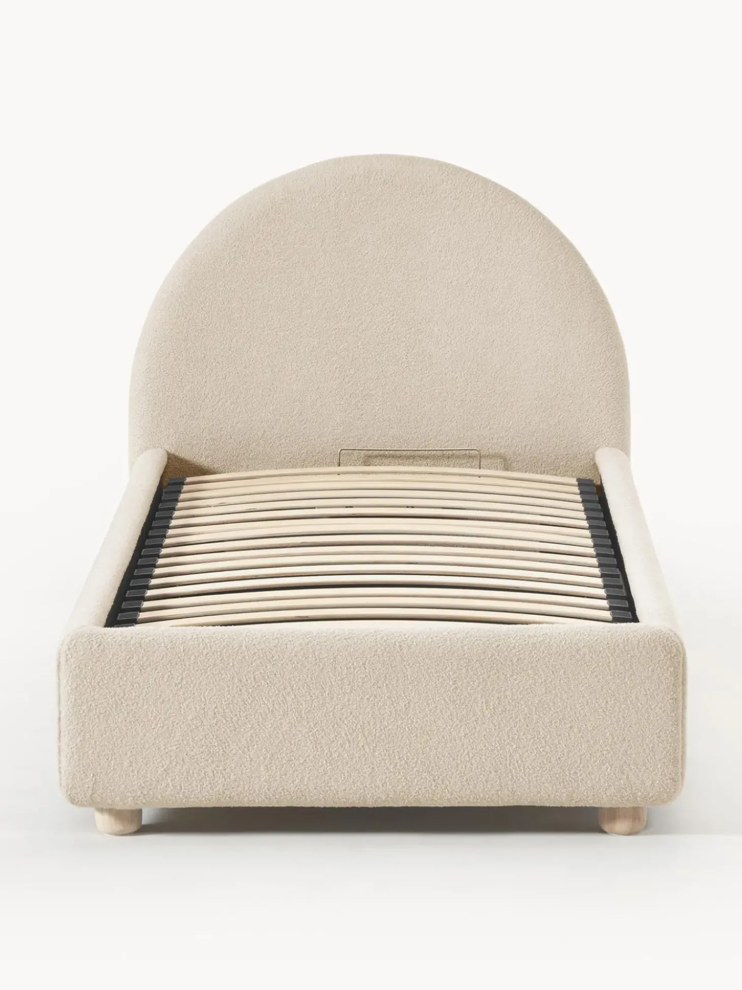 Cama Individual En Tejido Boucle Ebba, Con Espacio De Almacenamiento