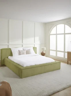 Cama Tapizada En Pana Lennon