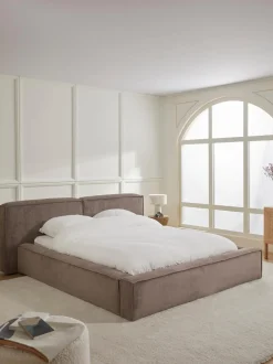 Cama Tapizada En Pana Lennon